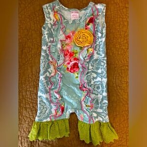 Funky baby girls overall onesie